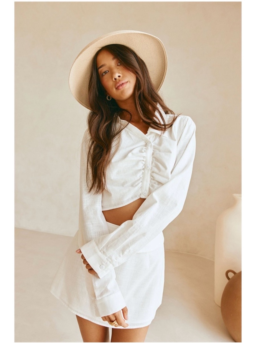 Sabo Skirt White Cori Crop Shirt